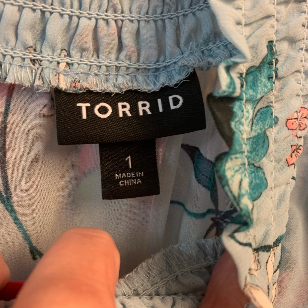 Torrid blue mini floral chiffon dress Sz 1x-14-16. NWT! - Picture 11 of 14